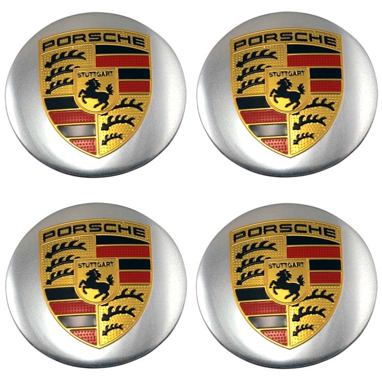 Наклейки на диски Porsche 60 мм серебристые сфера
