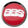 Заглушки для диска со стикером BBS (64/60/6) хром и красный