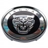 Колпачки на диски 62/56/8 хром со стикером Jaguar хром и черный