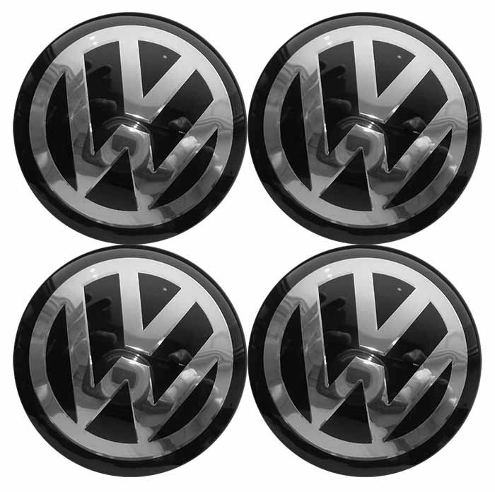 Наклейки на диски Volkswagen black 90 мм сфера