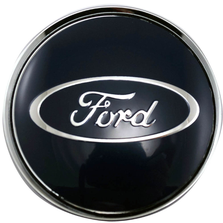 Колпачок в литой диск Ford (63/58/8) black/chrome 