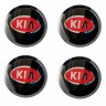 Заглушки для диска со стикером KIA (64/60/6) красный и черный