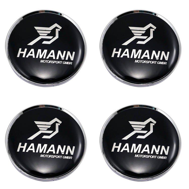Колпачки ступицы со стикером Hamann (64/60/6) черный глянец 