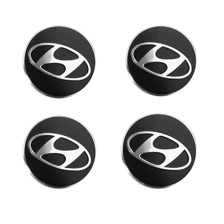 Наклейки на диски Hyundai black сфера 70 мм