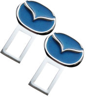 Изображение товара Заглушка ремня безопасности с логотипом Mazda хром с голубым