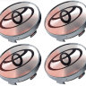 Колпачки в диски Toyota 60/56/9 хром-серебро-черные комплект    