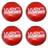комплект колпачков центрального отверстия со стикером WRC (63/58/8) хром+красный