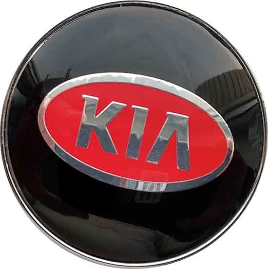 Колпачок на диски KIA 68/62.5/9 черный с красным