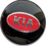 Колпачок ступицы на диски KIA 68/62.5/9 черный с красным