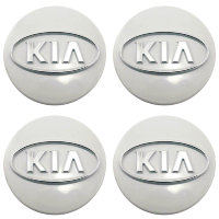 Изображение товара Стикеры на колпачки и колпаки KIA объемные 60 мм молочно-серый хром