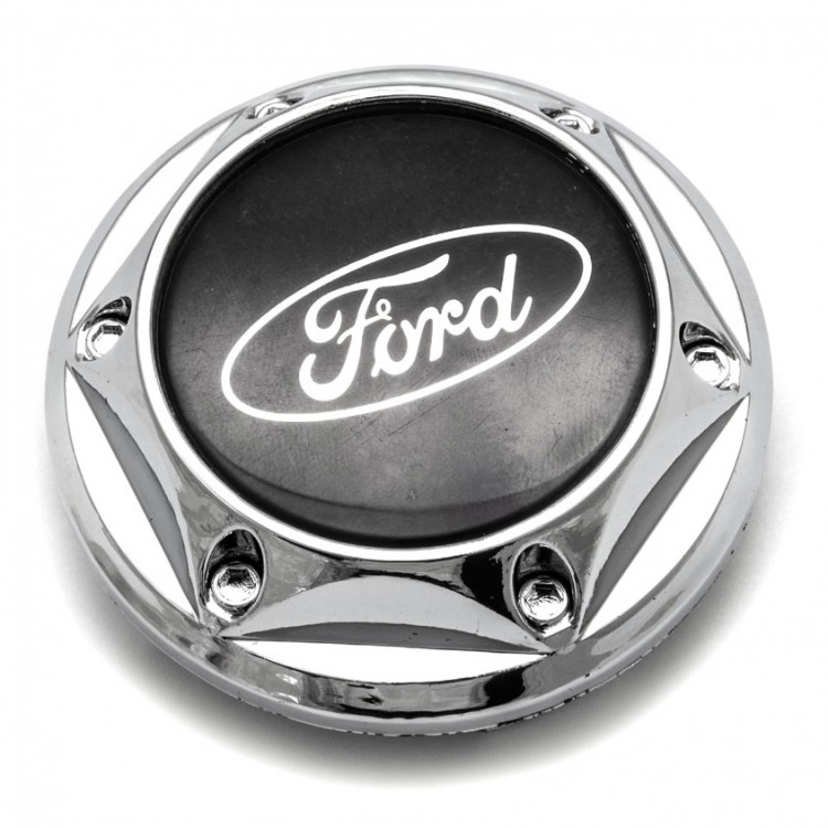 Колпачок на диски Ford  64/56/9 хром-черный конус 