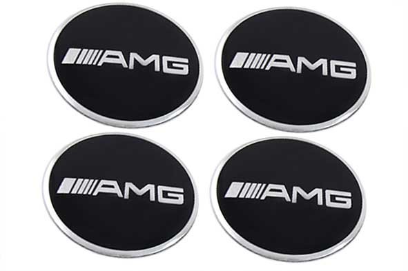 Наклейки на диски AMG black сфера 56 мм