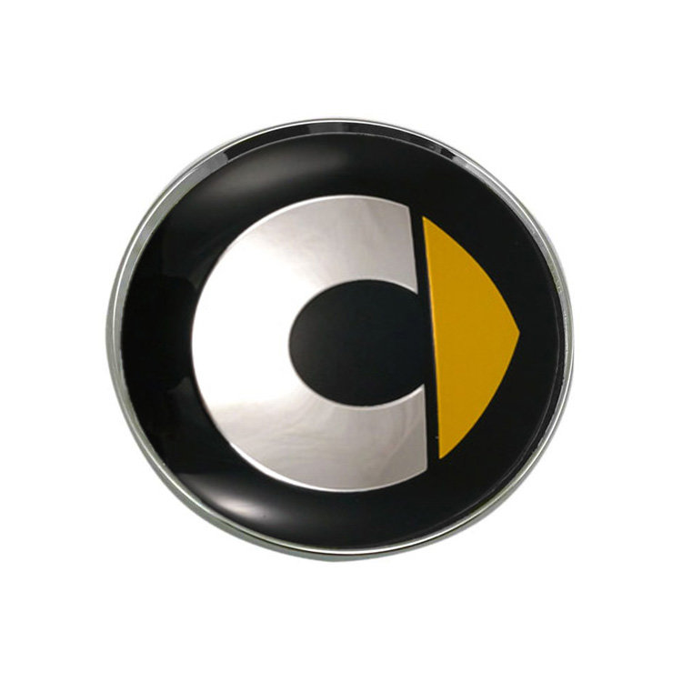 Колпачок в литой диск со стикером Smart (63/58/8) черный+хром+желтый