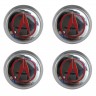 Колпачки на диски ВСМПО со стикером Acura 74/70/9 хром красный 