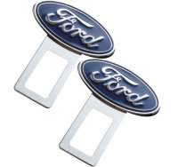 Изображение товара Заглушка ремня безопасности с логотипом Ford хром синий