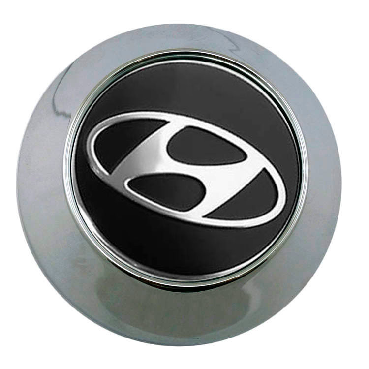 Колпачок на диски Hyundai 61/56/9 хром-черный конус 