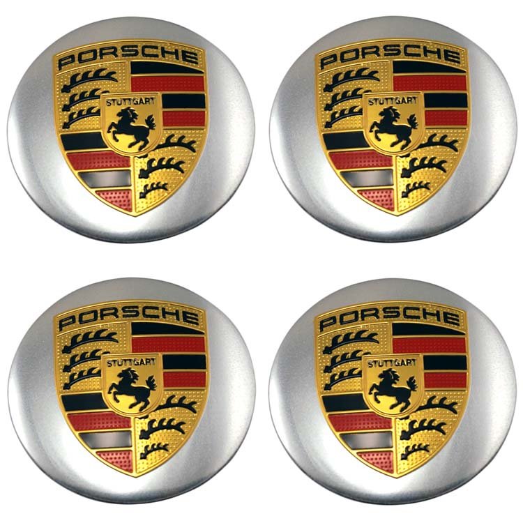 Наклейки на диски Porsche 56 мм серебристые сфера