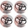 Наклейки на диски Toyota silver black 60 мм с юбкой