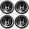 Комплект колпачков центрального отверстия 62/56/8 стикер Honda (6 черный+хром