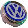 Заглушка ступицы Volkswagen 66/62/9 хром/синий