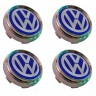 Заглушка ступицы Volkswagen 66/62/9 хром/синий