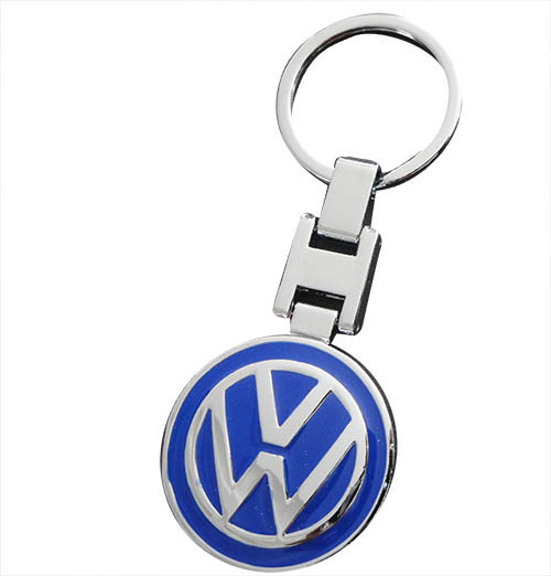 Брелок Volkswagen металл хром с синим