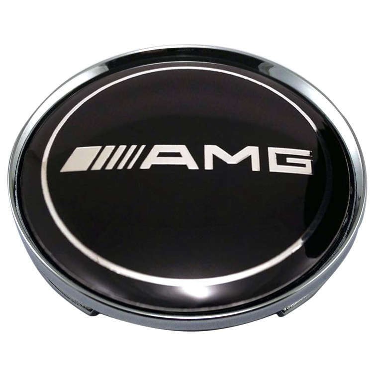 Колпачки на диски 62/56/8 хром со стикером Mercedes Amg черный 
