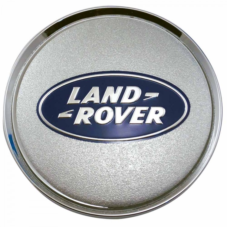 Заглушка для диска со стикером Land Rover (64/60/6) хром+синий