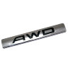 3D значок АWD 17,5*2,9 см черный+хром