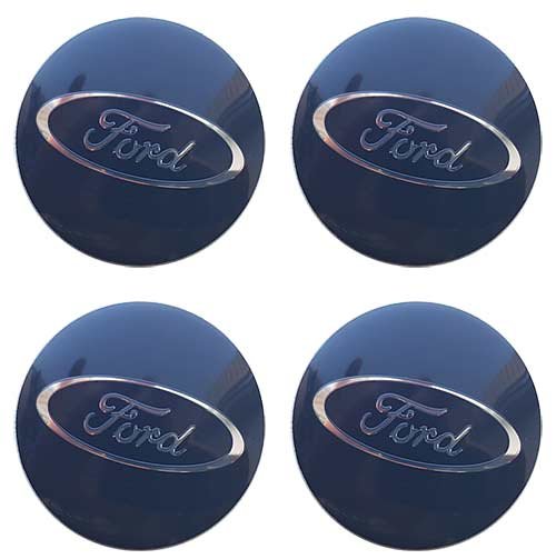 Наклейки на диски Ford синие с хромированным логотипом сфера 56 