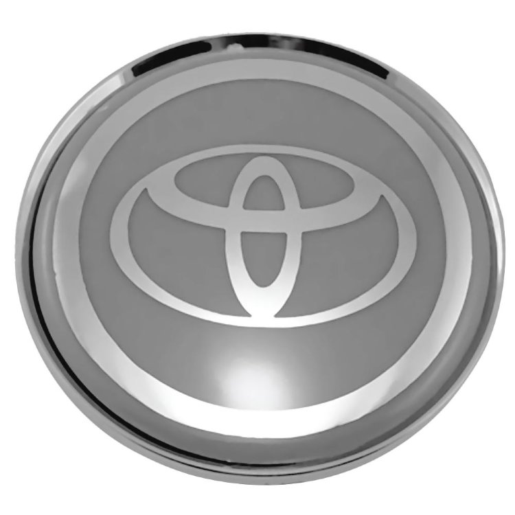 Колпачок в литой диск со стикером Toyota (63/58/8) хром+серый