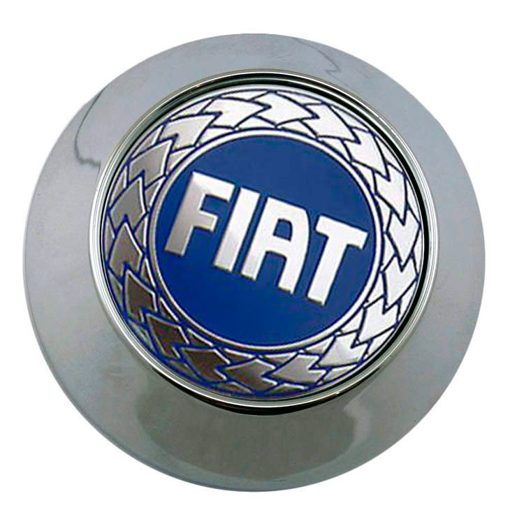 Колпачок на диски Fiat 65/60/6 хром-синий конус 