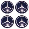 Mercedes (63/58/8) голубой+хром комплект колпачков центрального отверстия