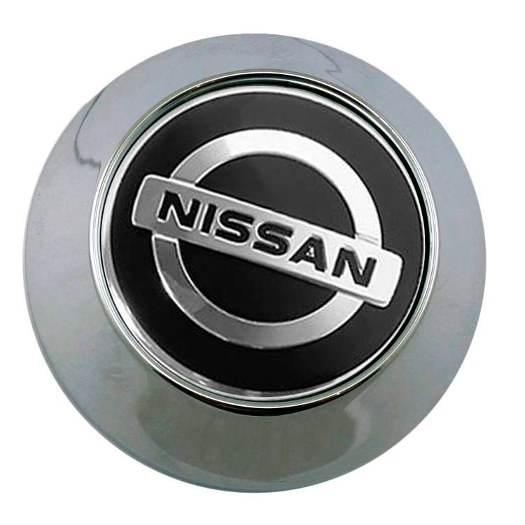 Колпачок на диски Nissan 61/56/9 черный-хром конус 