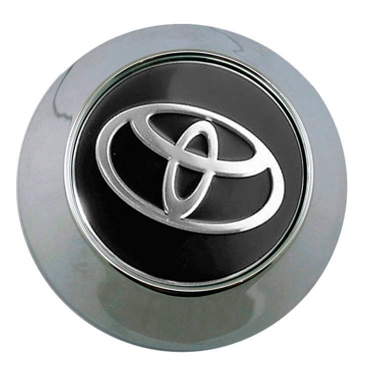 Колпачок на диски Toyota 61/56/9 хром-черный конус 