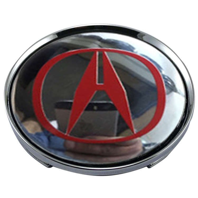 Колпачок на диск Acura 59/50.5/9 хром и красный