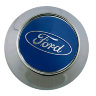 Колпачок на диски Ford 65/60/6 синий-хром конус 