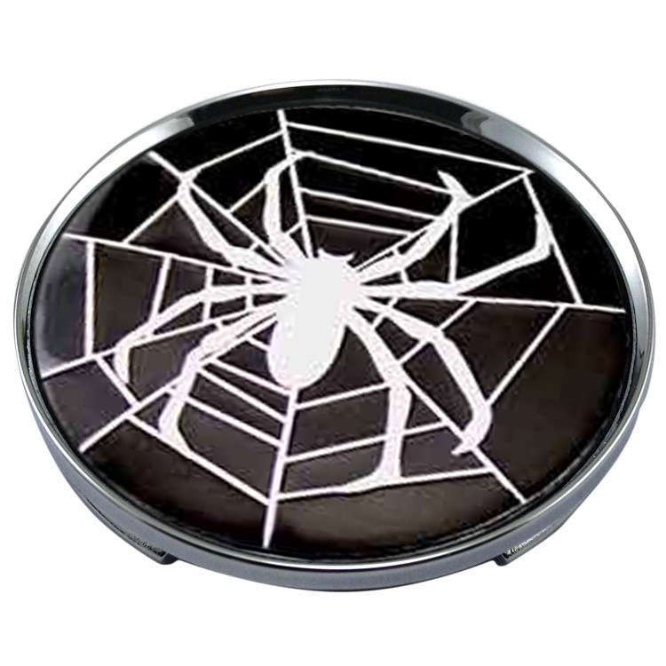 Колпачки на диски 62/56/8 хром со стикером Spider черный 
