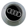 Заглушка на диски Audi  65/60/6 хром-черный конус 