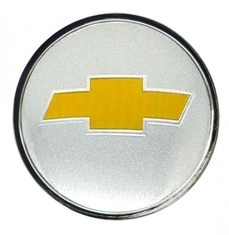 Колпачок ступицы Chevrolet (63/59/7) хром и желтый 
