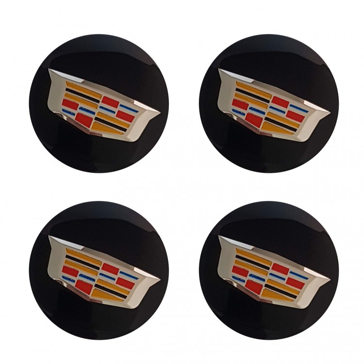 Наклейки на диски Cadillac black 56 мм сфера черные новый логотип