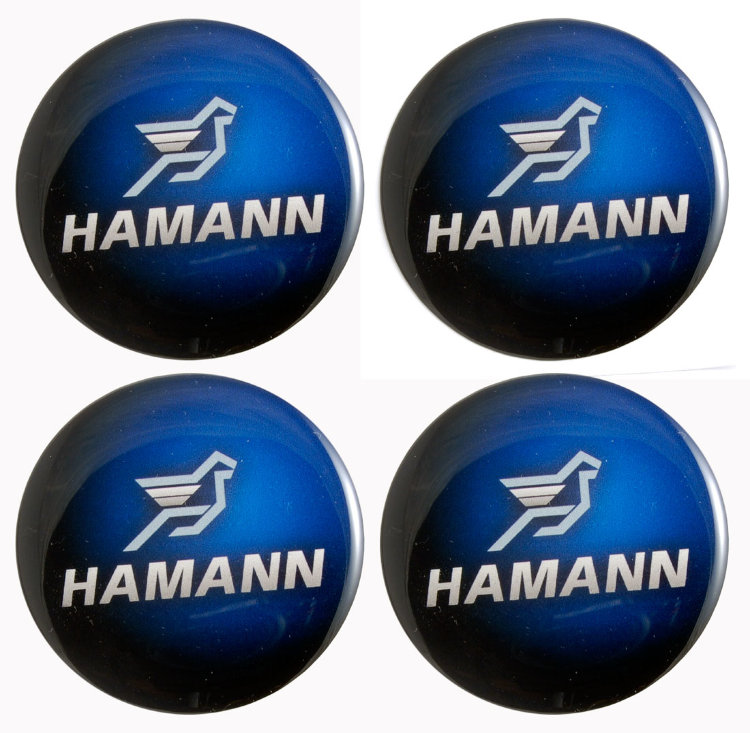 Наклейки силиконовые Hamann 60 мм черно-бело-синие 