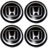 комплект колпачков центрального отверстия 60/56/9 стикер Honda (63/58/8) черный+хром