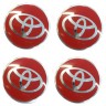 Наклейки на диски Тойота сфера 65 мм красный и хром