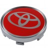 Колпачок на диски Toyota 68/64/10 красный-хром