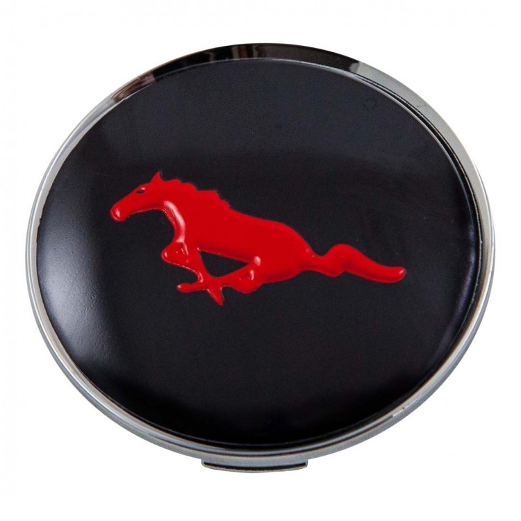 Колпачок на диск Mustang 59/50.5/9 черный и красный