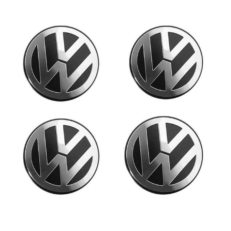 Наклейки на диски Volkswagen 62 мм сфера черные