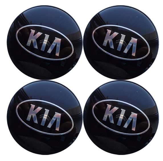 Наклейки на диски KIA 60 мм линза черные 