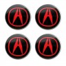 Колпачок на диски Acura 60/55/7 красный/черный