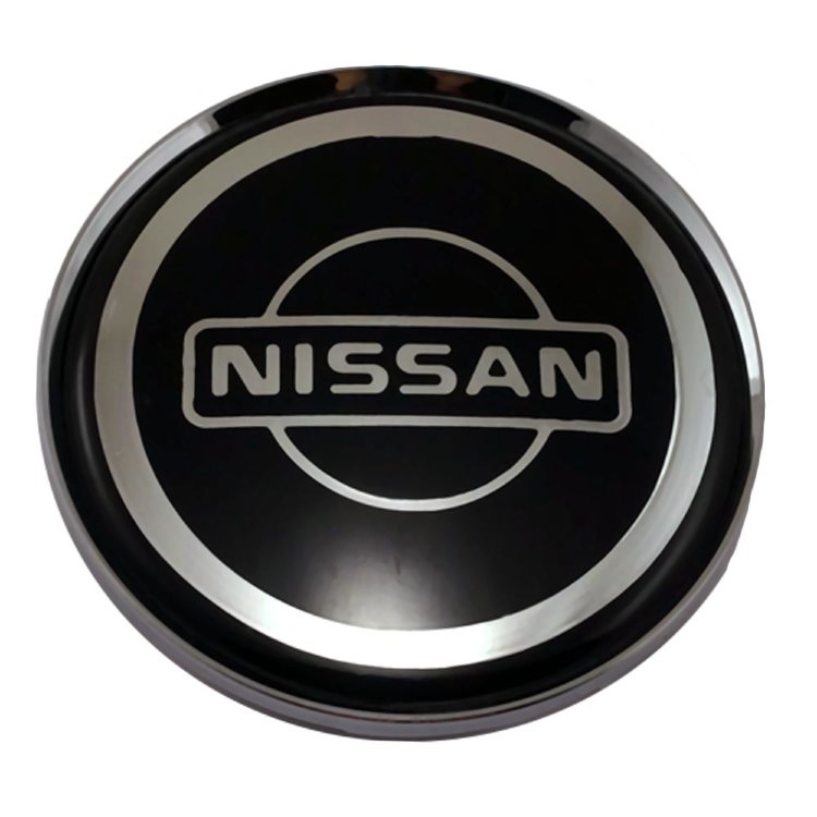 Заглушка литого диска Nissan 63/58/8 черный+хром